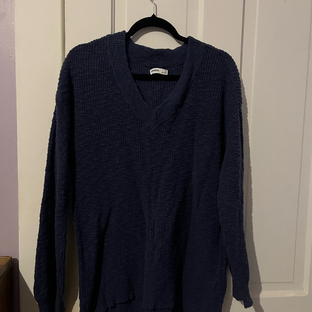 Navy Blue V-Neck Sweater